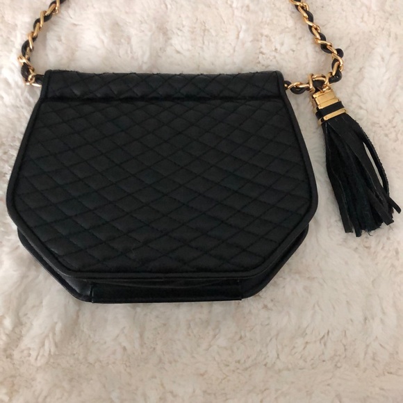 Vintage Black Leather Convertible Clutch/Crossbody - Picture 5 of 8